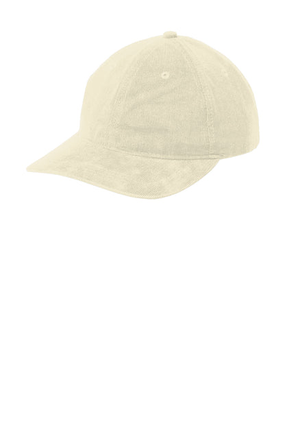 Left View of Stone Port Authority Light Corduroy Dad Cap C973 plain