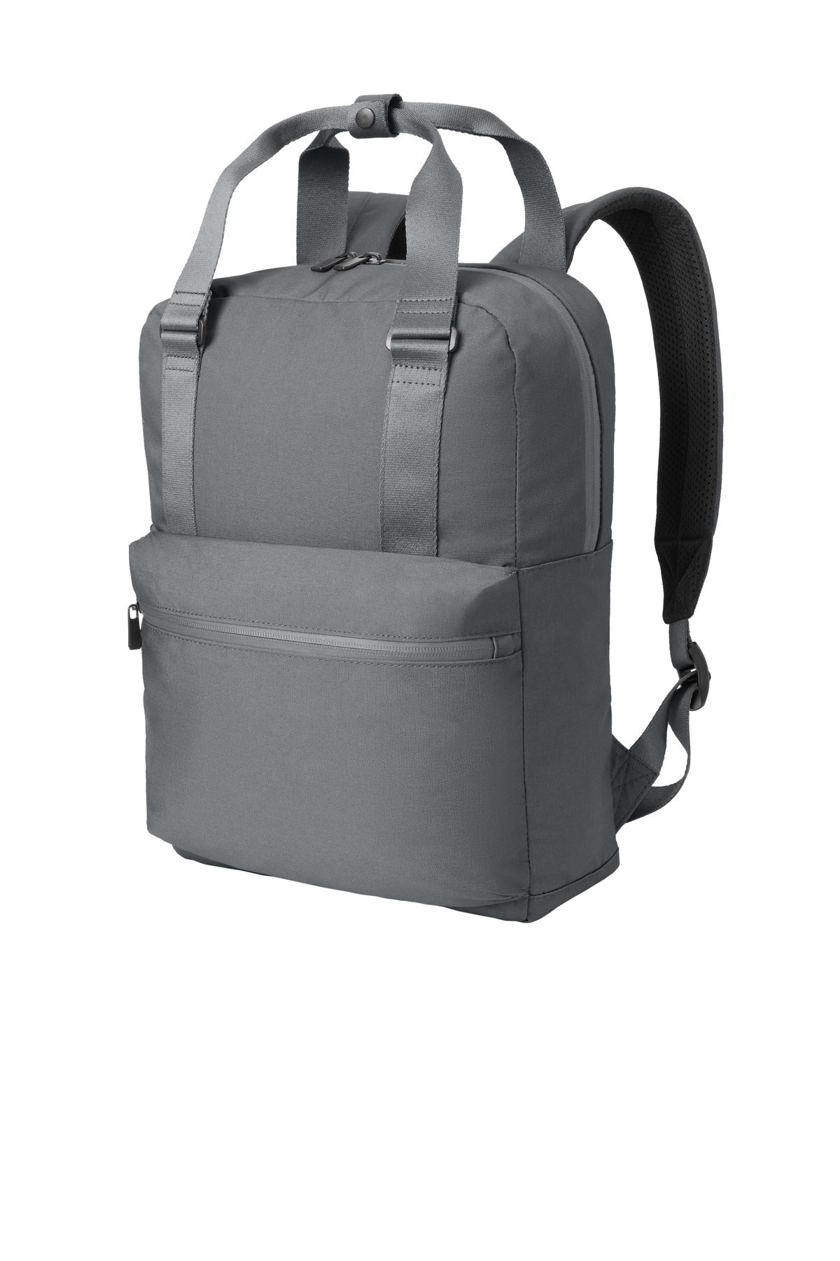Left View of StormGrey Mercer+Mettle Claremont Handled Backpack MMB211 plain