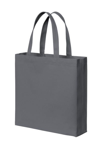 Left View of StormGrey Port Authority Cotton Canvas Tote BG424 plain