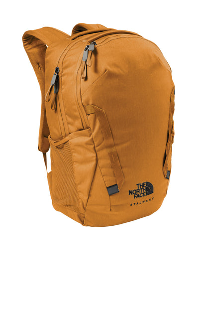 Left View of Timber Tan The North Face Stalwart Backpack. NF0A52S6 plain