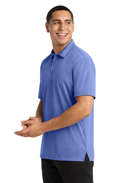 Left View of True Royal Hth Sport-Tek Heather Contender Polo. ST660 plain