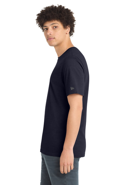 Left View of TrueNavy New Era Tri-Blend Tee NEA135 plain