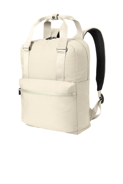 Left View of WarmQuartz Mercer+Mettle Claremont Handled Backpack MMB211 plain