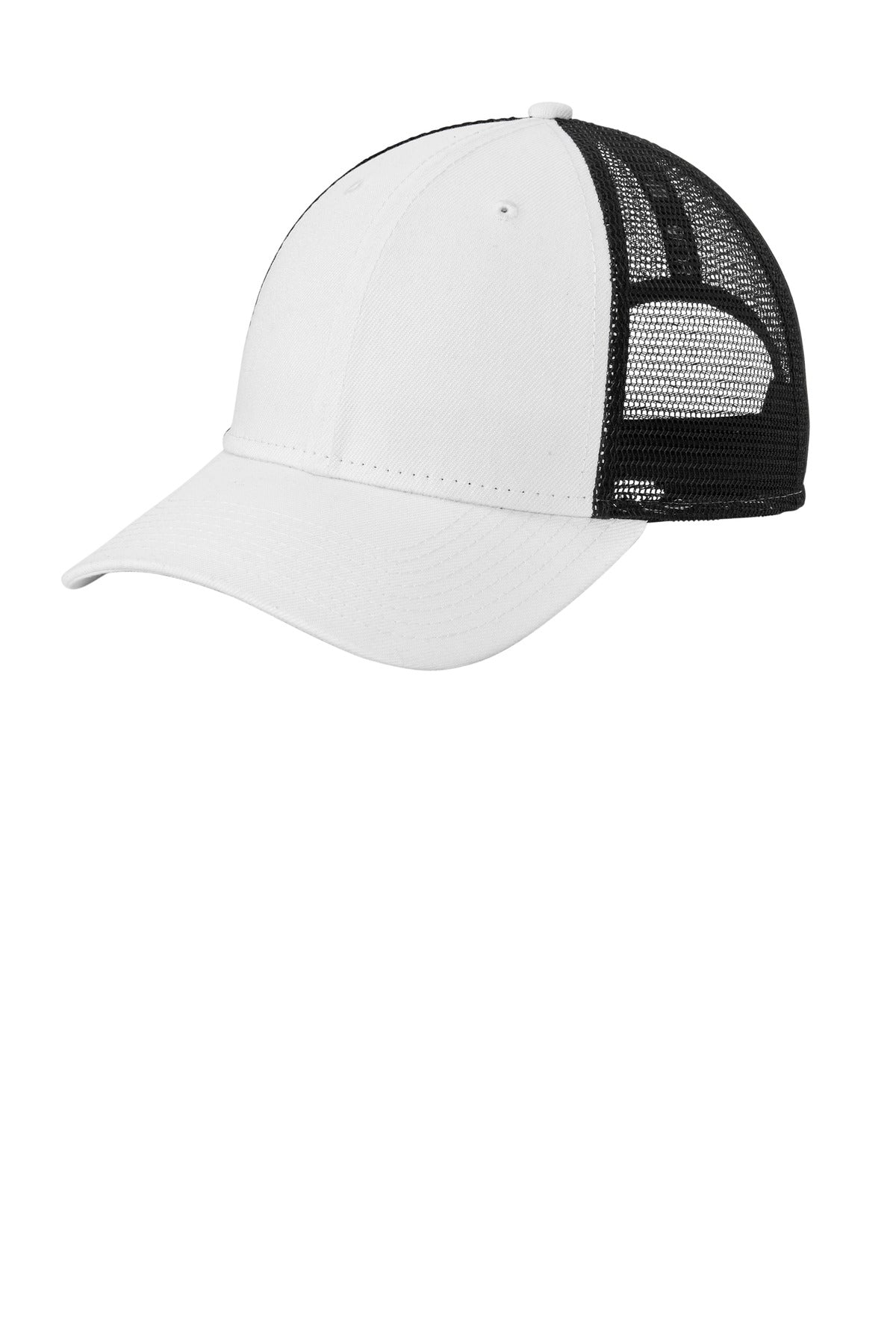 Left View of White New Era Recycled Snapback Cap NE208 plain