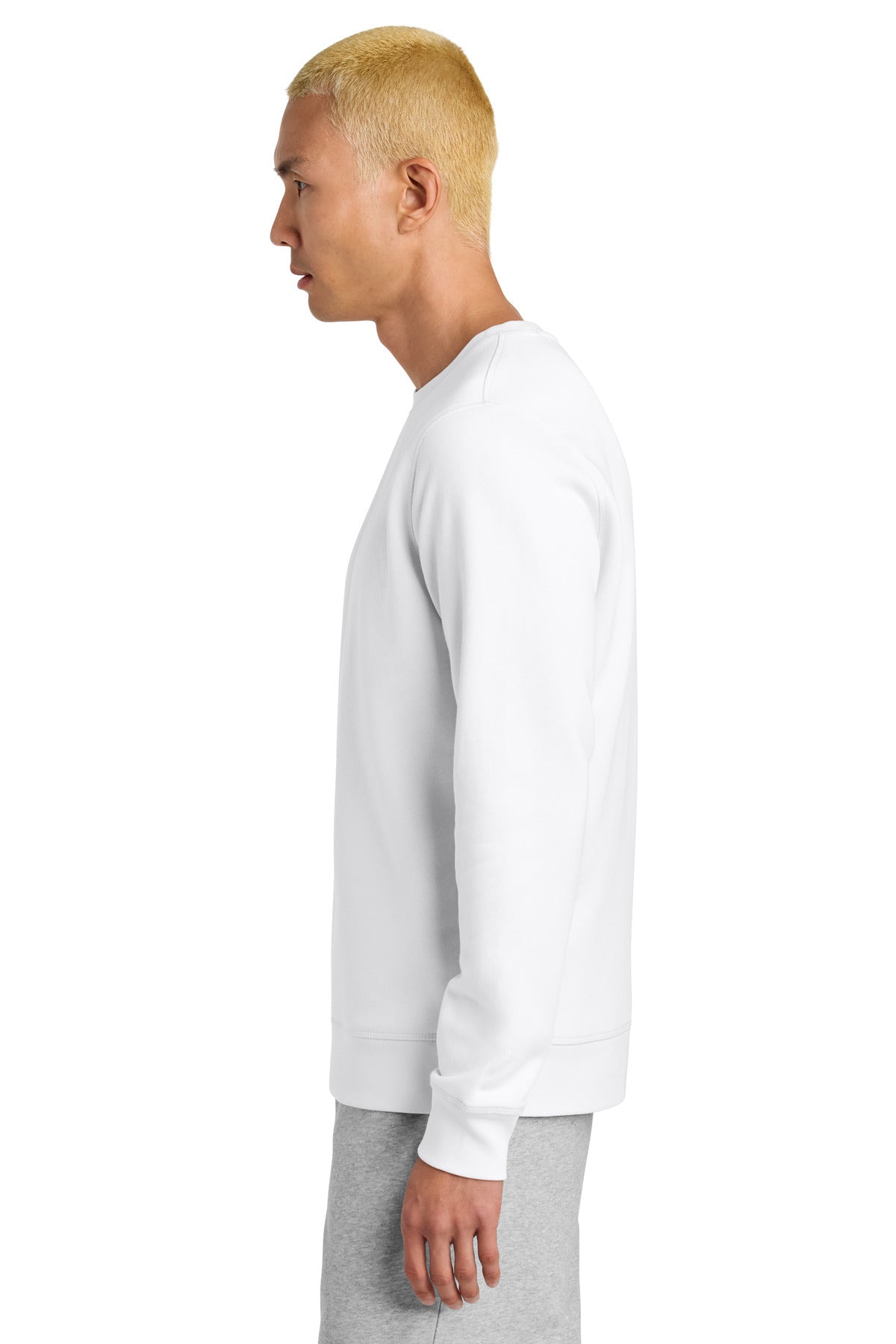 Left View of White Stanley/Stella Unisex Roller Crewneck Sweatshirt SXU010 plain