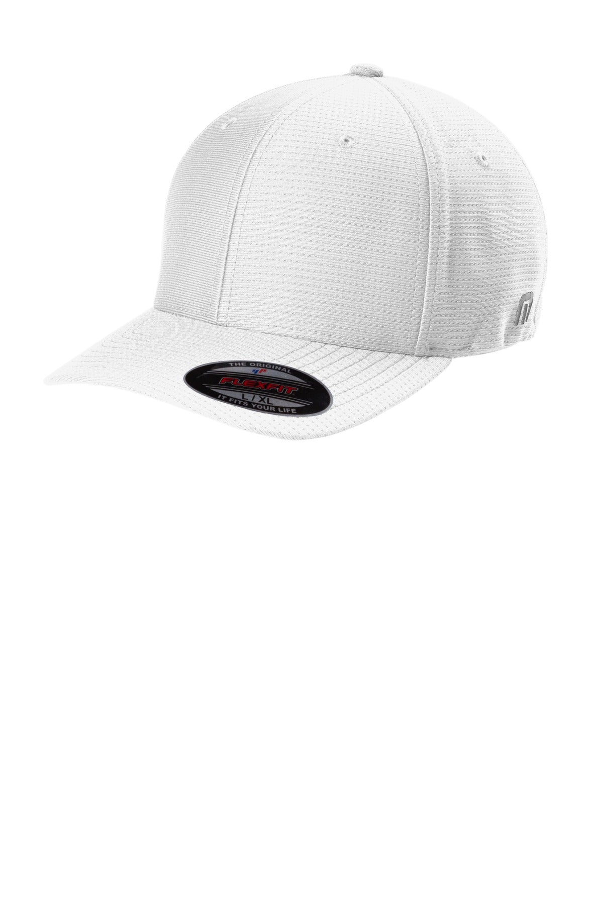 Left View of White TravisMathew Rad Flexback Cap. TM1MU426 plain
