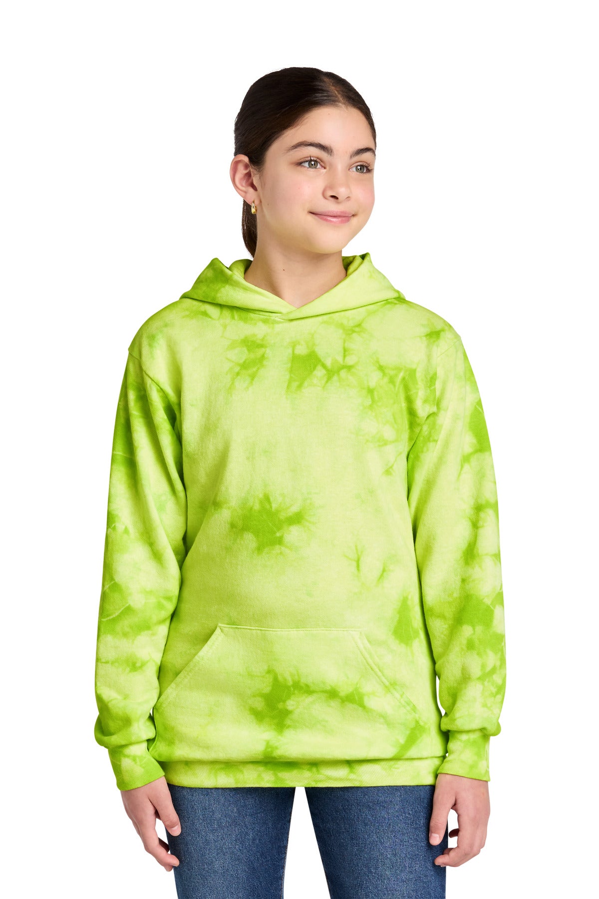 LemonLime Port & Co Youth Crystal Tie-Dye Pullover Hoodie PC144Y