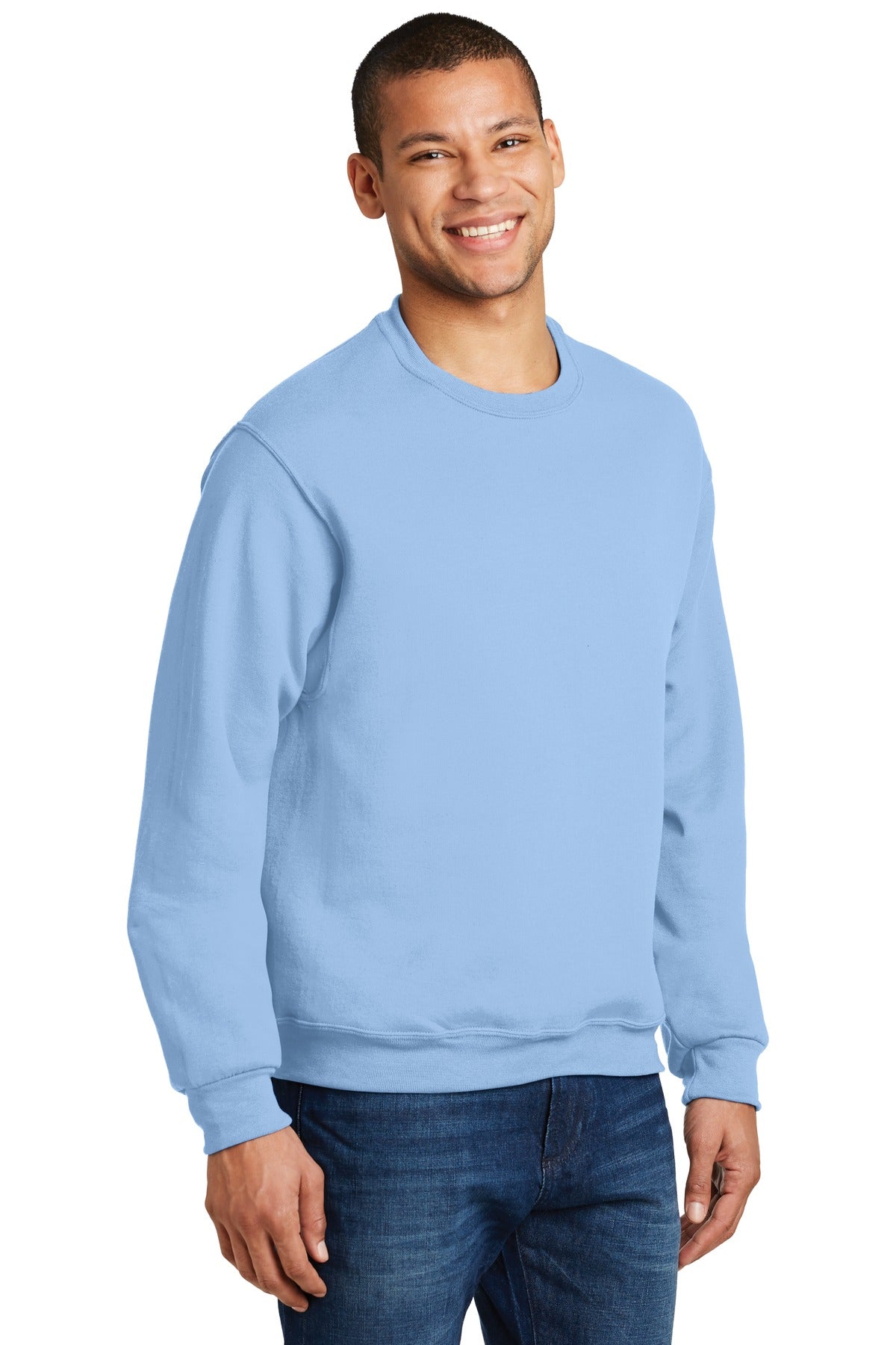 Light Blue Jerzees - NuBlend Crewneck Sweatshirt. 562M plain