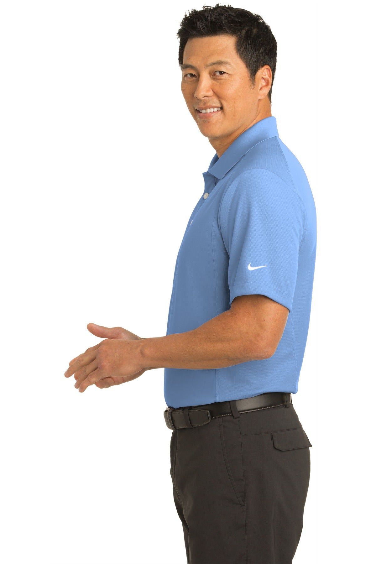 Light Blue Nike Dri-FIT Classic Polo. 267020 plain