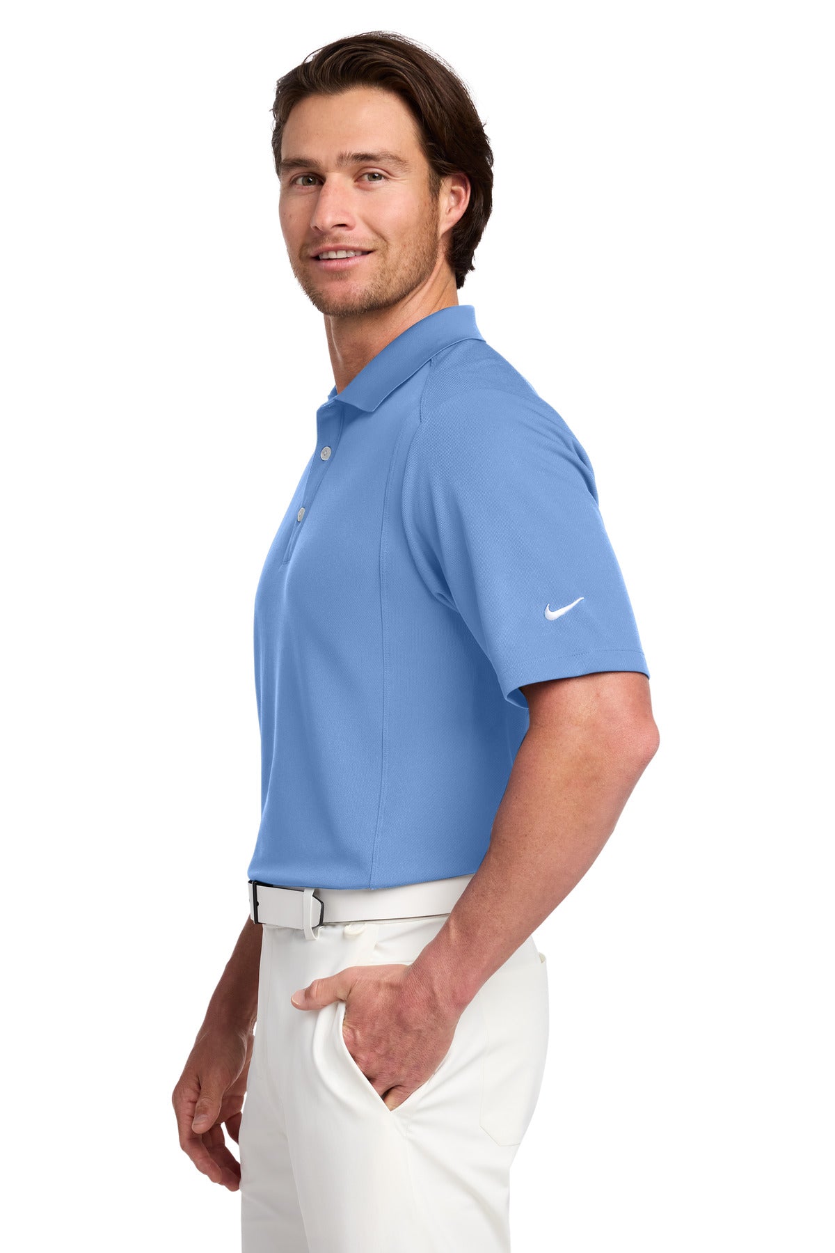 Light Blue Nike Dri-FIT Classic Polo. 267020 plain