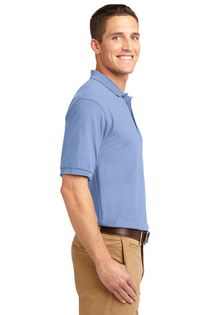 Light Blue Port Authority Silk Touch Polo K500 plain