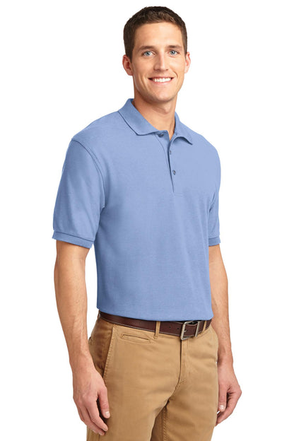 Light Blue Port Authority Silk Touch Polo K500 plain