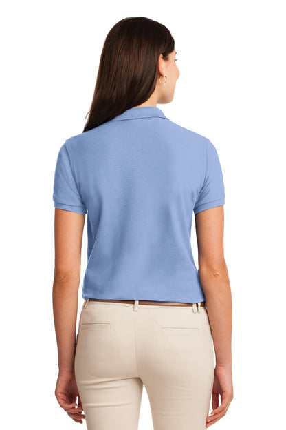Light Blue Port Authority Women's Silk Touch Polo. L500 plain