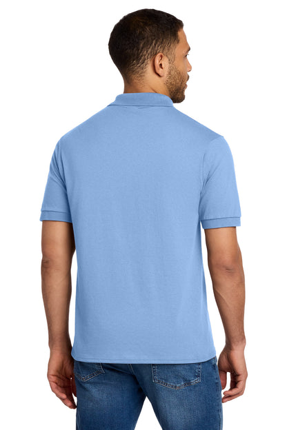 Light Blue Port & Co Core Blend Jersey Knit Polo. KP55 plain