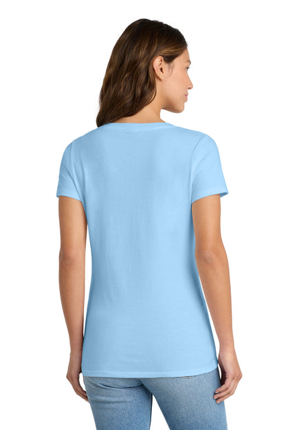 Light Blue Port & Co Women's Fan Favorite V-Neck Tee. LPC450V plain