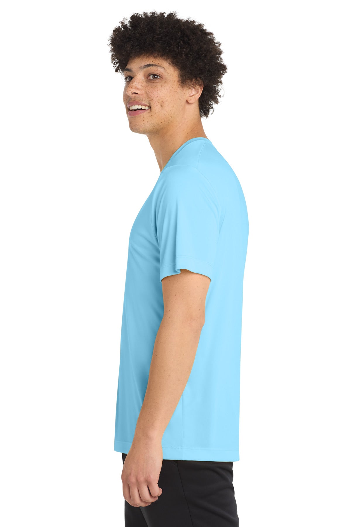 Light Blue Sport-Tek Posi-UV Pro Tee. ST420 plain