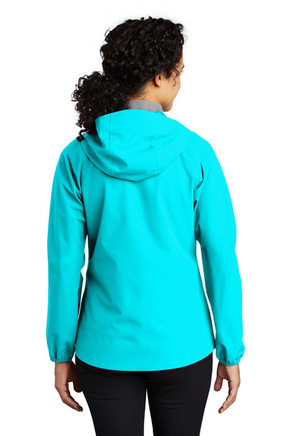 Light Cyan Blu Port Authority Women's Essential Rain Jacket L407 plain