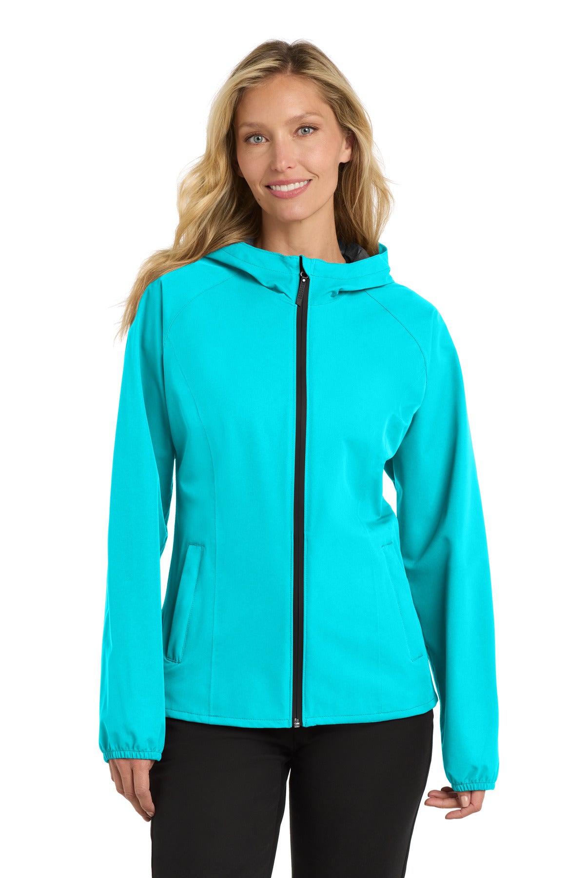 Light Cyan Blu Port Authority Women's Essential Rain Jacket L407 plain