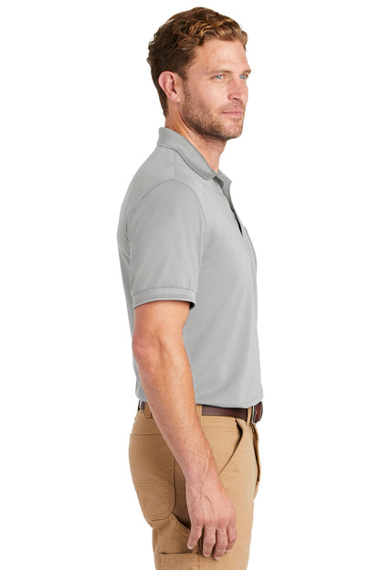 Light Grey CornerStone Industrial Snag-Proof Pique Pocket Polo. CS4020P plain