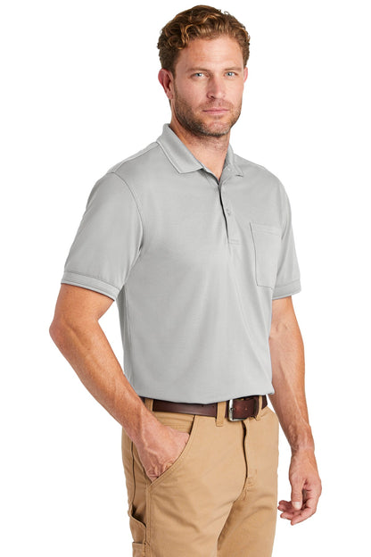 Light Grey CornerStone Industrial Snag-Proof Pique Pocket Polo. CS4020P plain