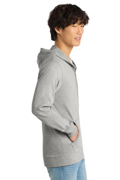 Light Grey District Medal Full-Zip Hoodie. DT565 plain