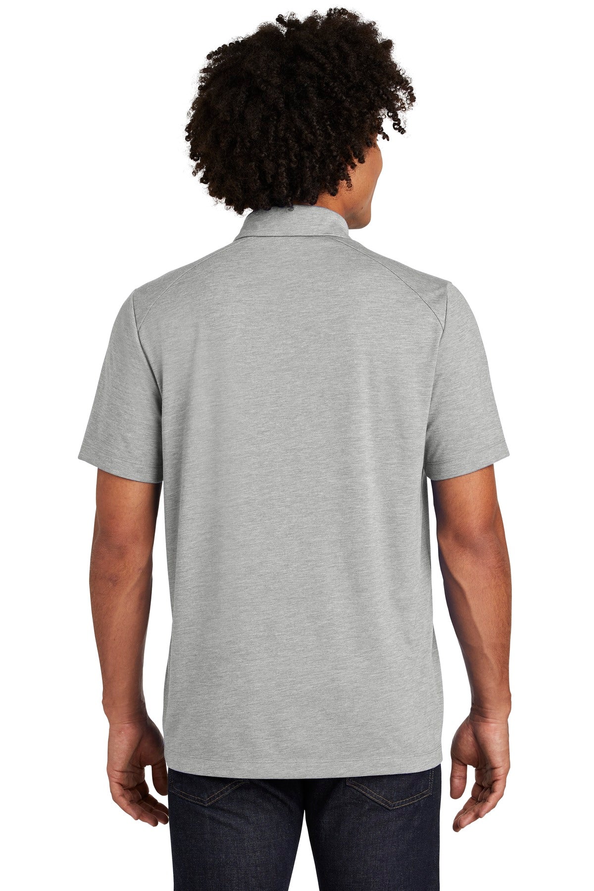 Light Grey Hth Sport-Tek PosiCharge Tri-Blend Wicking Polo. ST405 plain