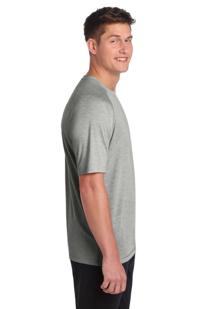 Light Grey Hth Sport-Tek PosiCharge Tri-Blend Wicking Raglan Tee. ST400 plain