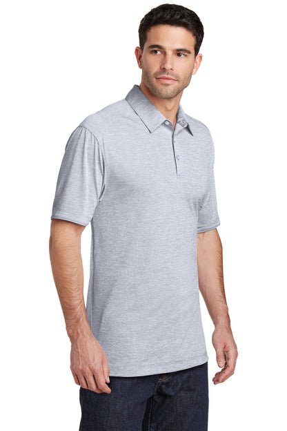Light Grey Port Authority Digi Heather Performance Polo. K574 plain