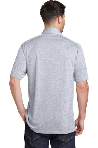 Light Grey Port Authority Digi Heather Performance Polo. K574 plain