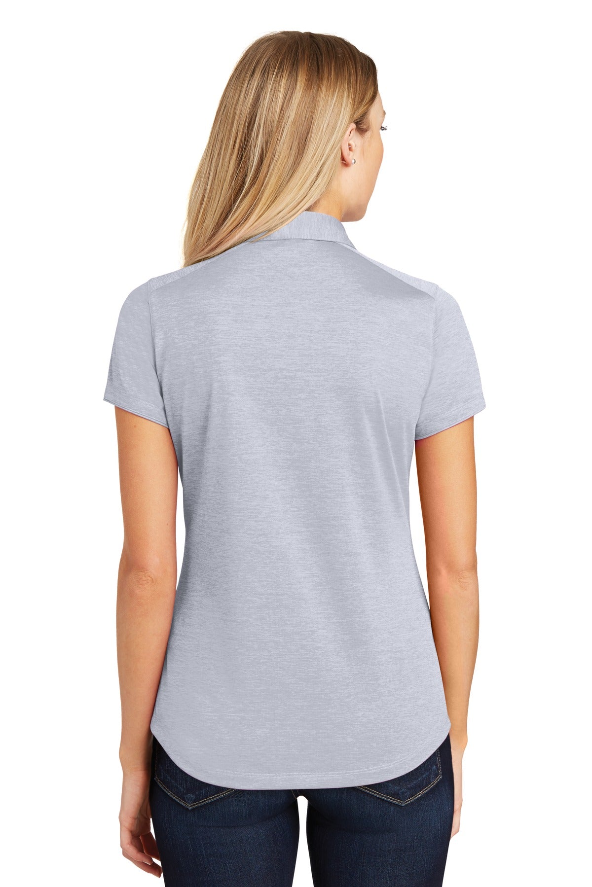 Light Grey Port Authority Women's Digi Heather Performance Polo. L574 plain