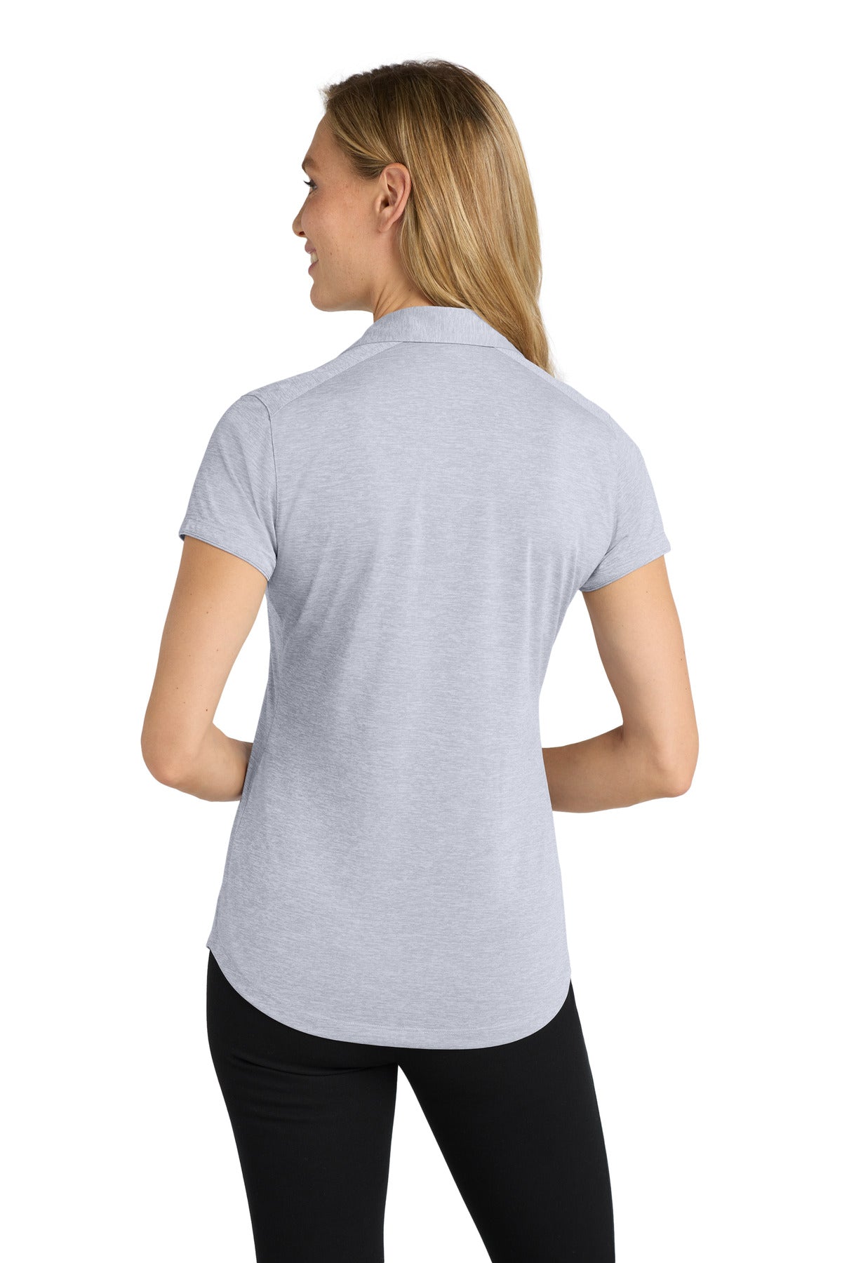 Light Grey Port Authority Women's Digi Heather Performance Polo. L574 plain