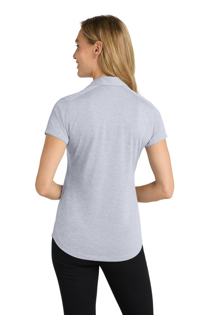 Light Grey Port Authority Women's Digi Heather Performance Polo. L574 plain