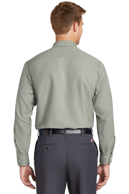 Light Grey Red Kap Long Sleeve Industrial Work Shirt. SP14 plain