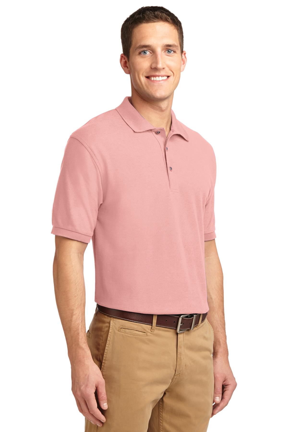 Light Pink Port Authority Extended Size Silk Touch Polo K500ES plain