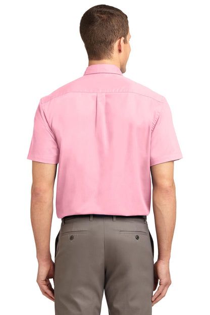 Light Pink Port Authority Short Sleeve Easy Care Shirt. S508 plain