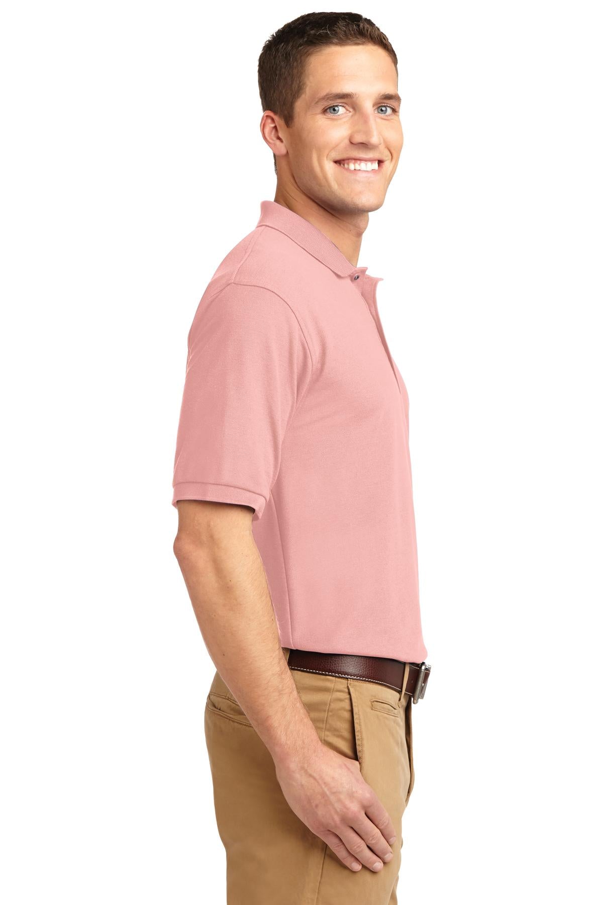 Light Pink Port Authority Silk Touch Polo K500 plain