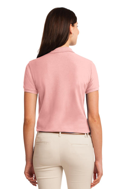 Light Pink Port Authority Women's Silk Touch Polo. L500 plain