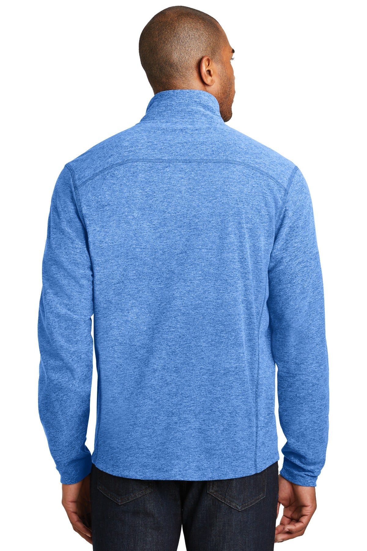 Light Royal He Port Authority Heather Microfleece Full-Zip Jacket. F235 plain