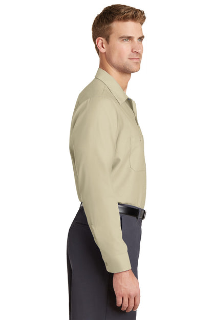 Light Tan Red Kap Long Sleeve Industrial Work Shirt. SP14 plain