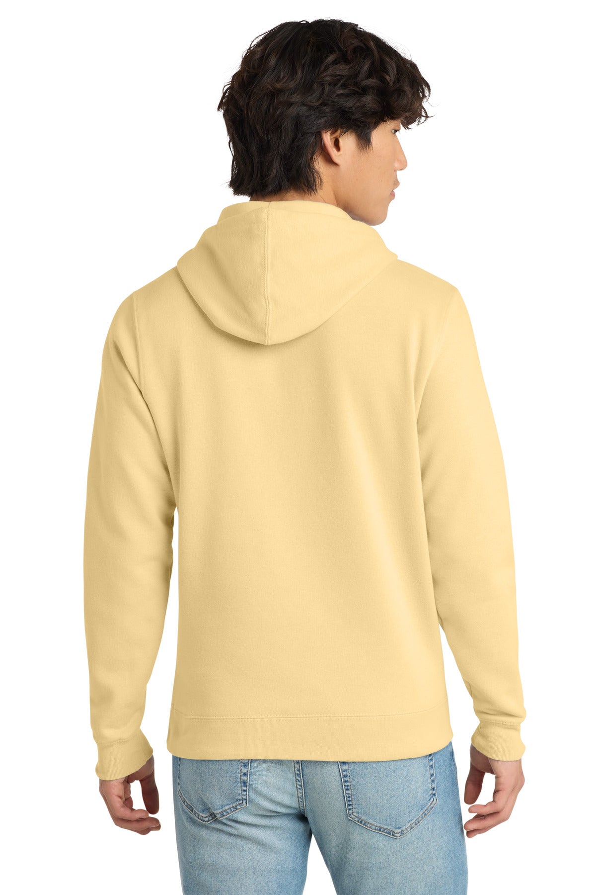 Light Yellow District V.I.T. Fleece Hoodie DT6100 plain