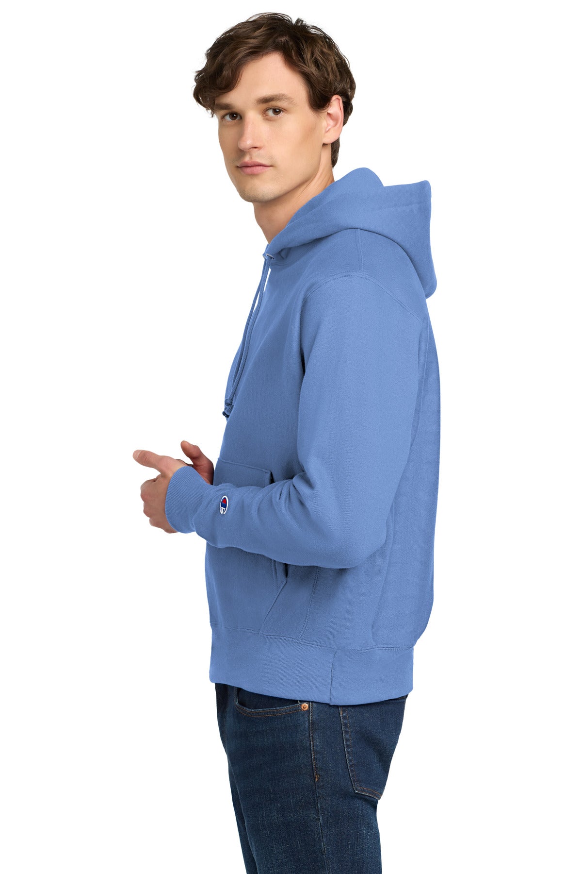 LightBlue Champion Reverse Weave Hooded Sweatshirt S101