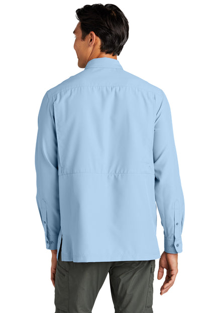 LightBlue Port Authority Long Sleeve UV Daybreak Shirt W960 plain