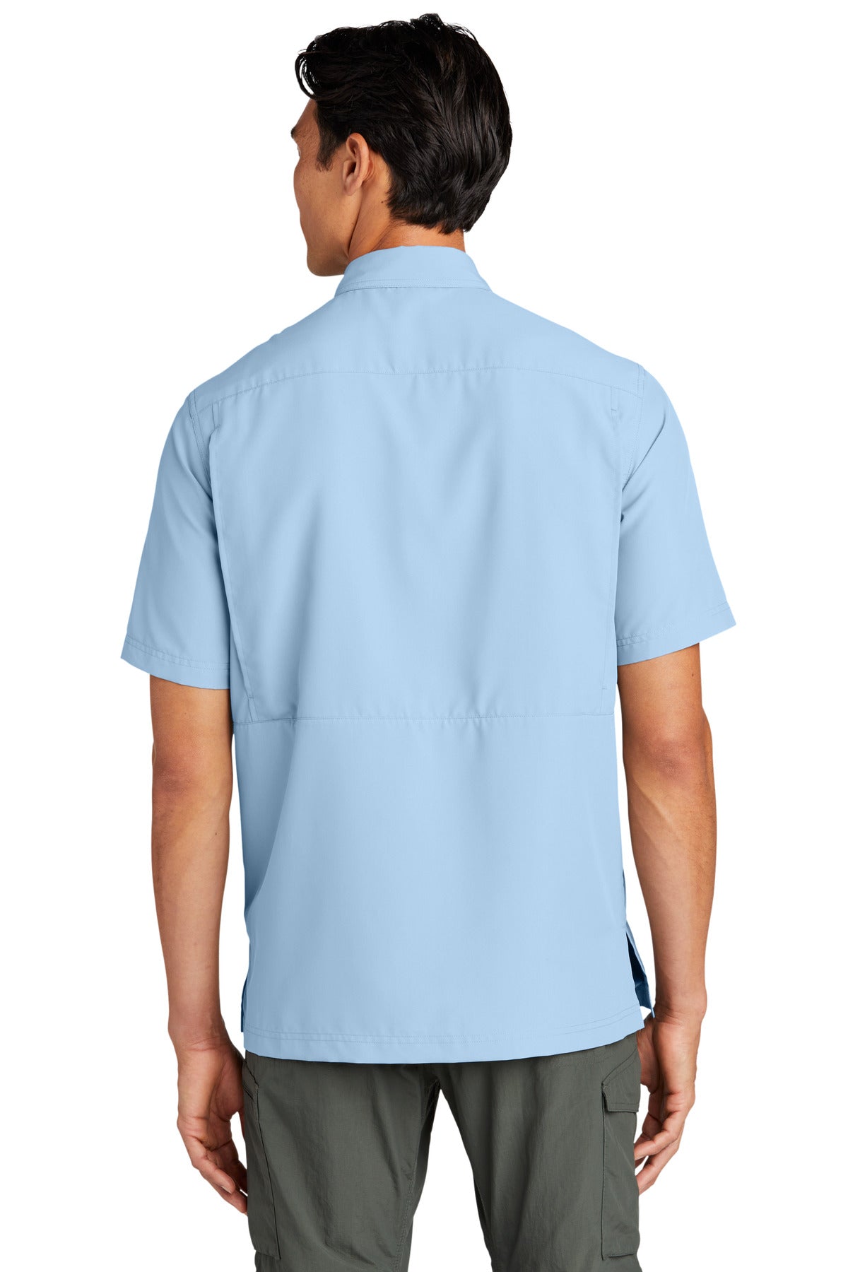 LightBlue Port Authority Short Sleeve UV Daybreak Shirt W961 plain