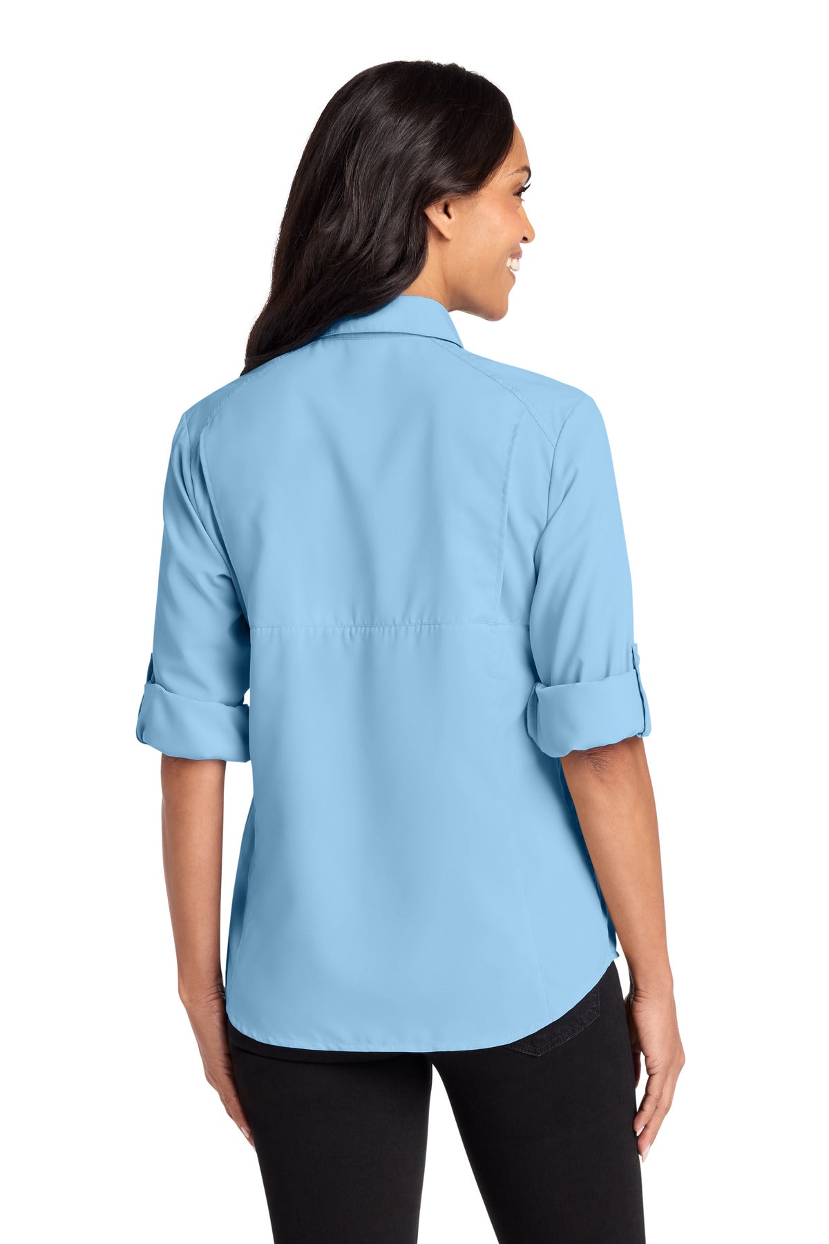 LightBlue Port Authority Women's Long Sleeve UV Daybreak Shirt LW960