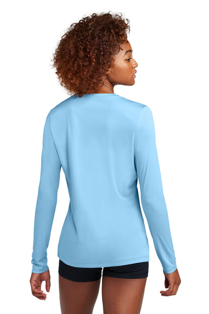 LightBlue Sport-Tek Women's Posi-UV Pro Long Sleeve LST420LS plain