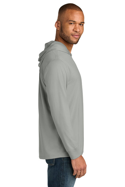 LightGrey CornerStone Workwear Pro Long Sleeve Hooded Tee CS440LSH plain