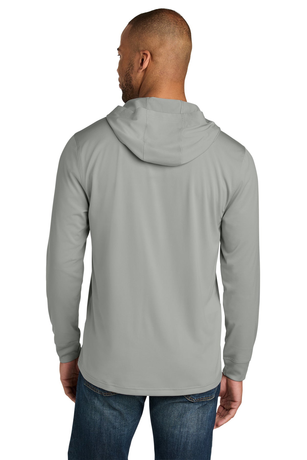 LightGrey CornerStone Workwear Pro Long Sleeve Hooded Tee CS440LSH plain