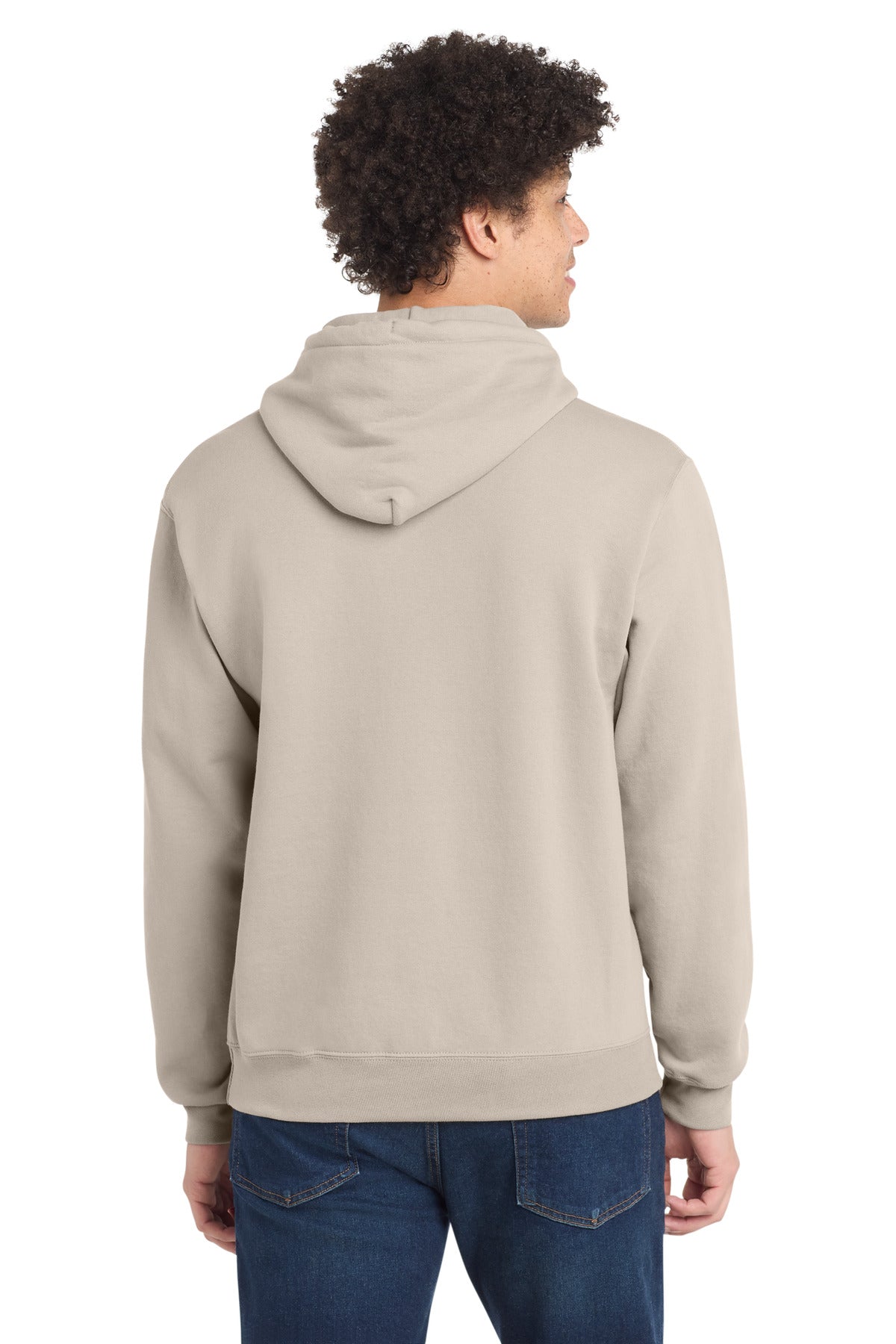 LightSand Port & Co Core Fleece Pullover Hooded Sweatshirt. PC78H plain