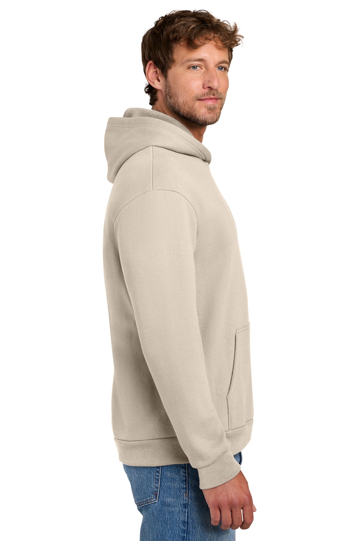 LightSand Port & Co Easy Fleece Pullover Hooded Sweatshirt PC68H