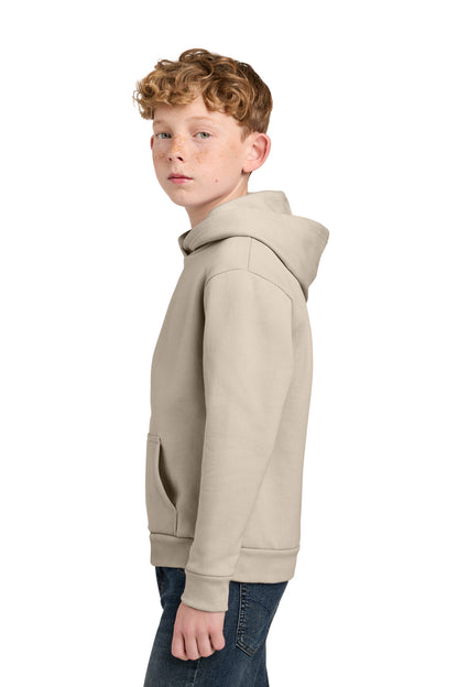 LightSand Port & Co Youth Easy Fleece Pullover Hooded Sweatshirt PC68YH